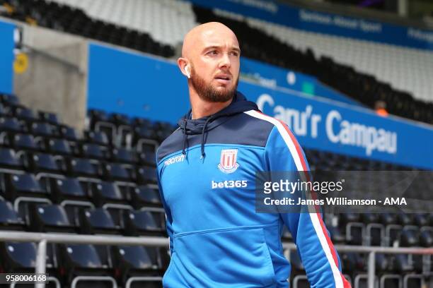 Stephen Ireland of Stoke City during the Premier League match between Swansea City and Stoke City at Liberty Stadium on May 13, 2018 in Swansea,...