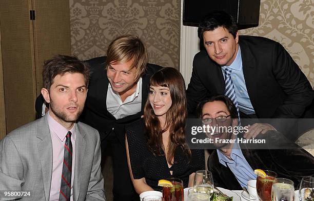 Actors Adam Scott, Ryan Hansen, Lizzy Caplan, Ken Marino, and Martin Starr attend the Tenth Annual AFI Awards 2009 held at Four Seasons Beverly Hills...