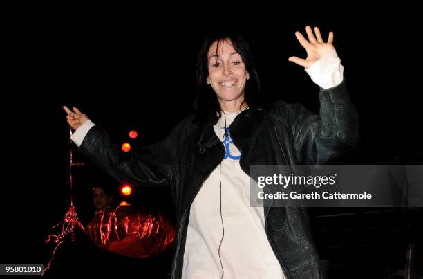 Heidi Fleiss is evicted from the Celebrity Big Brother House at Elstree Studios on January 15, 2010 in London, England.