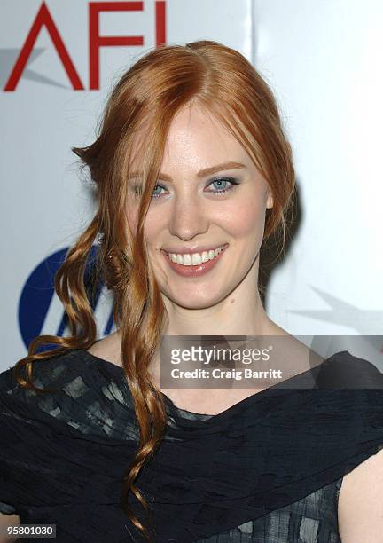 Deborah Ann Woll arrives at the Tenth Annual AFI Awards held at the Four Seasons Beverly Hills on January 15, 2010 in Los Angeles, California.