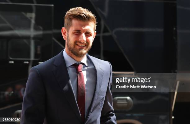 Jack Stephens of Southampton ahead of the Premier League match between Southampton and Manchester City at St Mary's Stadium on May 13, 2018 in...