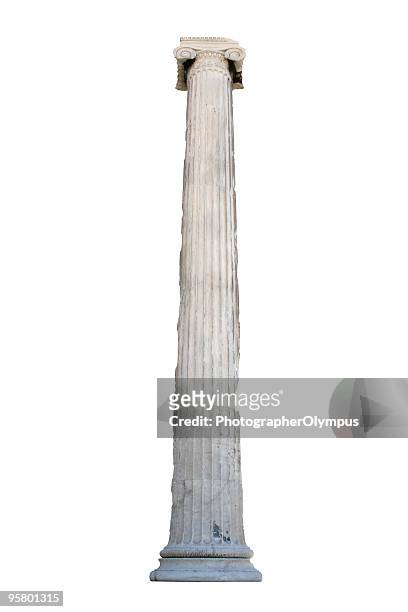 parthenon column isolated - corinthian column stock pictures, royalty-free photos & images