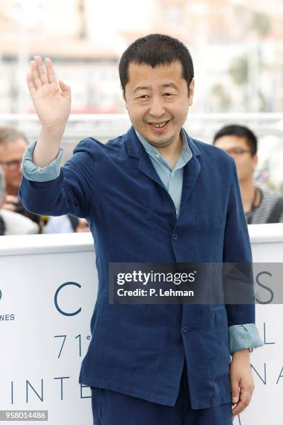 Zhangke Jia at the "Ash Is The Purest White " photocall during the 71st Cannes Film Festival at the Palais des Festivals on May 12, 2018 in Cannes,...