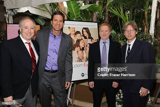 Co-executive producer Danny Zuker, executive producer Steven Levitan, producer Jeffrey Morton and writer Dan O'Shannon from "Modern Family" arrive at...