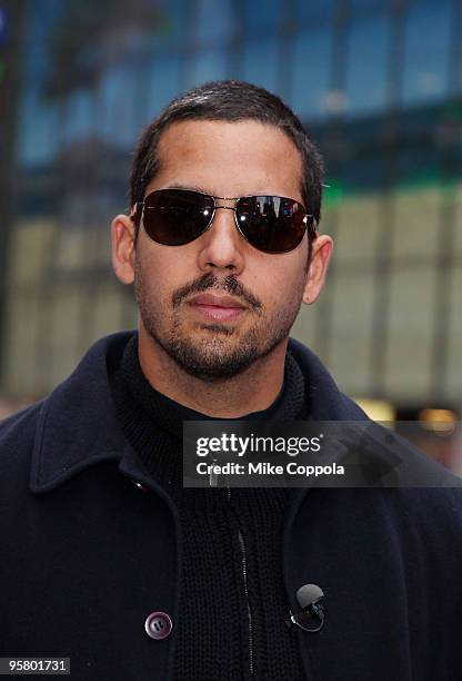 Illusionist David Blaine raises money for Haiti with a 72 hour Magic Marathon at Military Island, Times Square on January 15, 2010 in New York City.