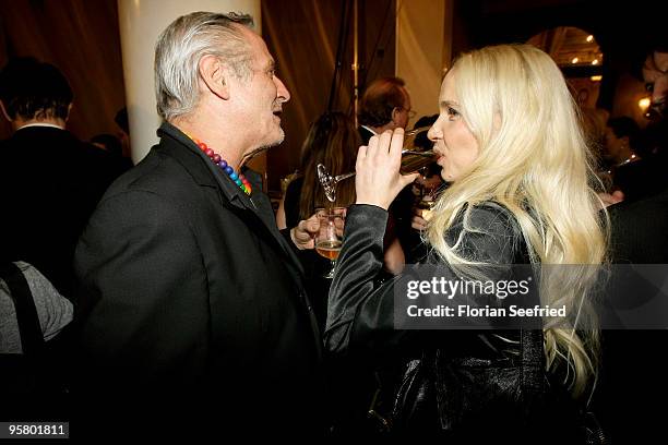 Singer Konstantin Wecker and wife Annik attend the afterparty of the Bavarian Movie Award 2010 at the Prinzregententheater on January 15, 2010 in...