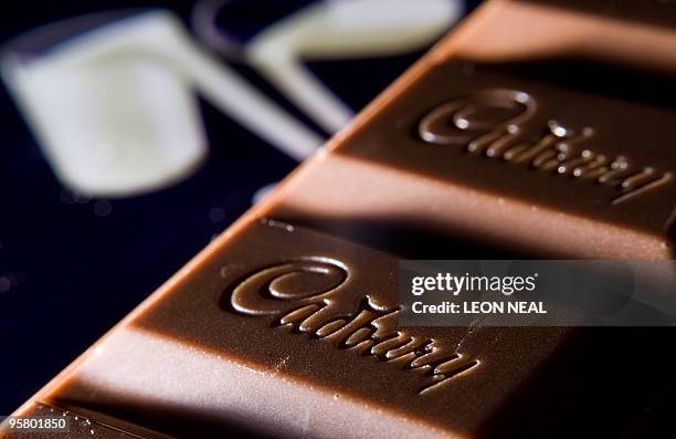 Bar of Cadbury's Dairy Milk chocolate is pictured in London, on January 14, 2010. US chocolate maker Hershey plans to bid at least 17.9 billion...