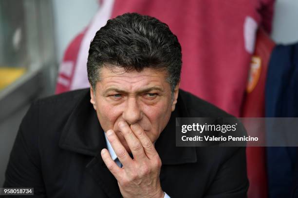 Torino FC head coach Walter Mazzari looks on during the Serie A match between Torino FC and Spal at Stadio Olimpico di Torino on May 13, 2018 in...