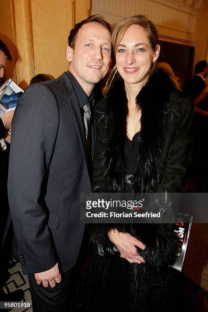 Actor Wotan Wilke Moehring and actress Sophie von Kessel attend the afterparty of the Bavarian Movie Award 2010 at the Prinzregententheater on...