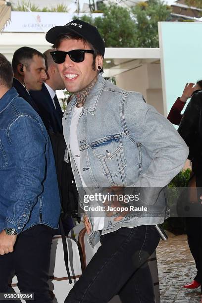 Fedez is seen arriving at Hotel Martinez during the 71st annual Cannes Film Festival at on May 13, 2018 in Cannes, France.