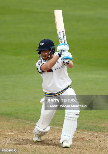 Jonny Bairstow of Yorkshire bats during day three of the Specsavers County Championship Division One match between Surrey and Yorkshire at The Kia...