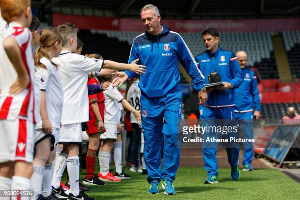 Stoke City manager Paul Lambert arrives prior to the game during the Premier League match between Swansea City and Stoke City at The Liberty Stadium...