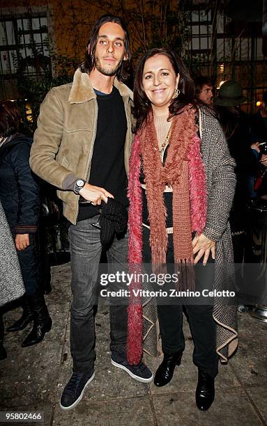 Vladimir Roitfeld and Angela Missoni attend the Missoni Menswear Collection Cocktail Party during Milan Fashion Week Menswear Autumn/Winter 2010 at...