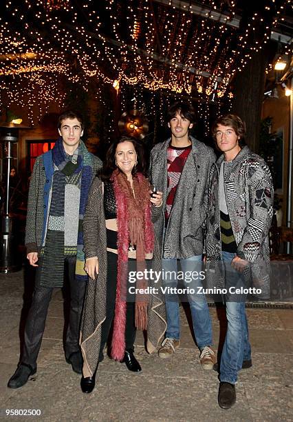 Marco Missoni, Angela Missoni, Ottavio Missoni and Giacomo Missoni attend the Missoni Menswear Collection Cocktail Party during Milan Fashion Week...