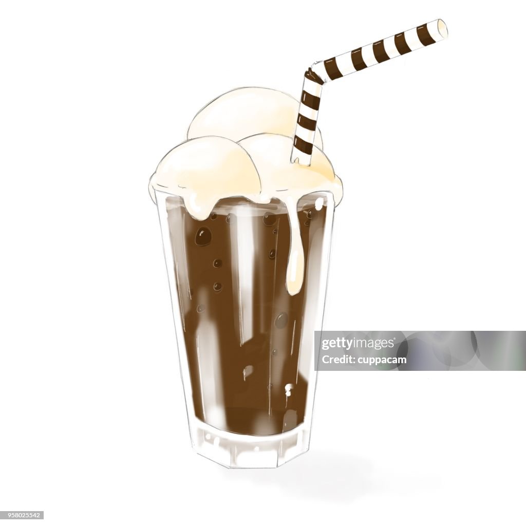 Malteada de chocolate clásico con crema chantilly y paja