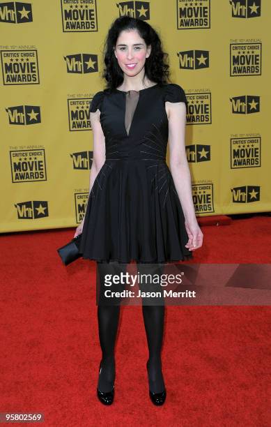 Actress Sarah Silverman arrives at the 15th annual Critics' Choice Movie Awards held at the Hollywood Palladium on January 15, 2010 in Hollywood,...