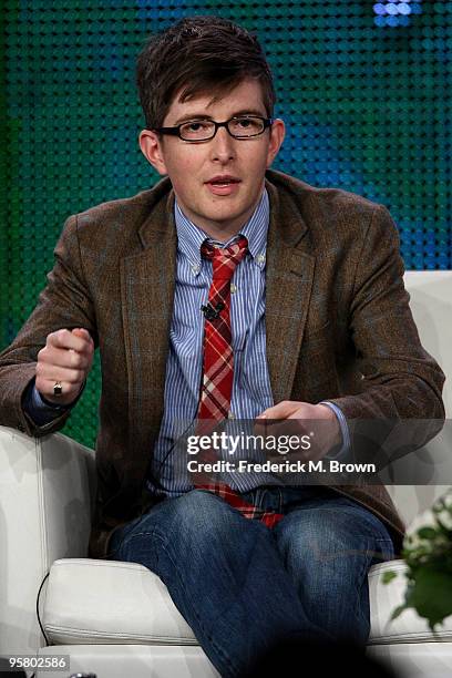 Choir director Gareth Malone of the television show "Choir" speaks during the BBC portion of The 2010 Winter TCA Press Tour at the Langham Hotel on...