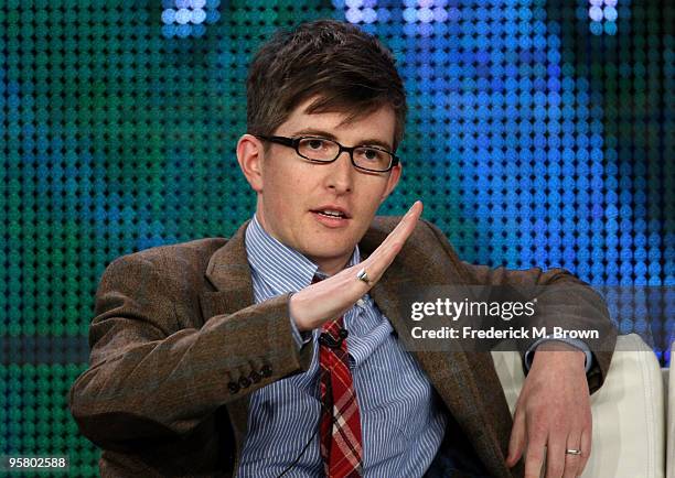 Choir director Gareth Malone of the television show "Choir" speaks during the BBC portion of The 2010 Winter TCA Press Tour at the Langham Hotel on...