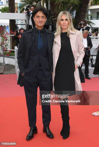 Director Giulio Base and Tiziana Rocca attend the screening of "Happy As Lazzaro " during the 71st annual Cannes Film Festival at Palais des...