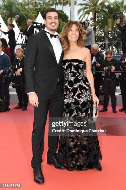 Giuseppe Vicino and Roberta Armani attend the screening of "Happy As Lazzaro " during the 71st annual Cannes Film Festival at Palais des Festivals on...