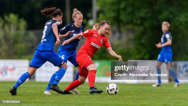 Zoe Anne Parsons of Niederkirchen in action against Madita Giehl of Hoffenheim during the women's Second Bundesliga South match between 1899...