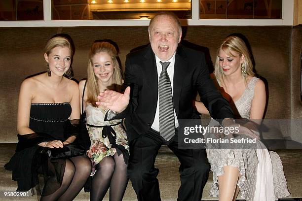 Theresa Vislmaier and Josephina Vislmaier and director Joseph Vilsmaier and Nina Vislmaier attend the afterparty of the Bavarian Movie Award 2010 at...