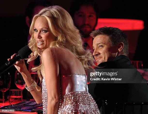 Actress Kristin Chenoweth and actor Jeremy Renner onstage during the 15th annual Critics' Choice Movie Awards held at the Hollywood Palladium on...