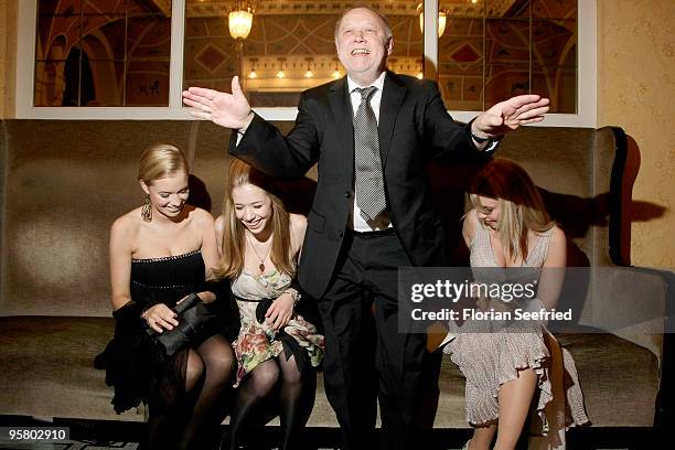 Theresa Vislmaier and Josephina Vislmaier and director Joseph Vilsmaier and Nina Vislmaier attend the afterparty of the Bavarian Movie Award 2010 at...