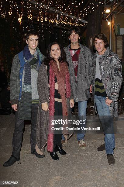 Marco Missoni, Angela Missoni, Ottavio Junior Missoni and Giacomo Missoni attend the Missoni collection fashion show during Milan Fashion Week...