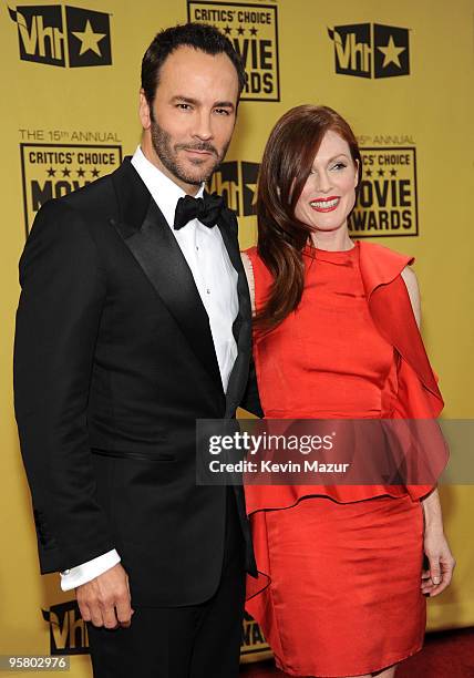 Director Tom Ford and actress Julianne Moore arrive at the 15th annual Critics' Choice Movie Awards held at the Hollywood Palladium on January 15,...