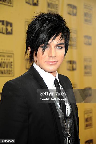 Actor Adam Lambert arrives at the 15th Annual Critics' Choice Movie Awards held at the Hollywood Palladium on January 15, 2010 in Hollywood,...