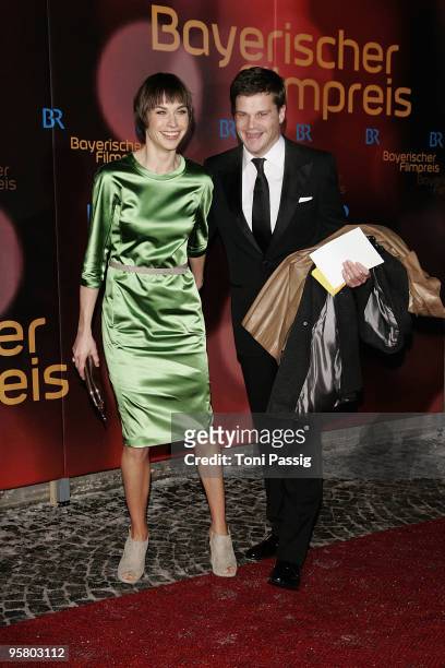 Actress Christiane Paul and producer Benjamin Herrmann attend the Bavarian Movie Award at Prinzregententheater on January 15, 2010 in Munich, Germany.