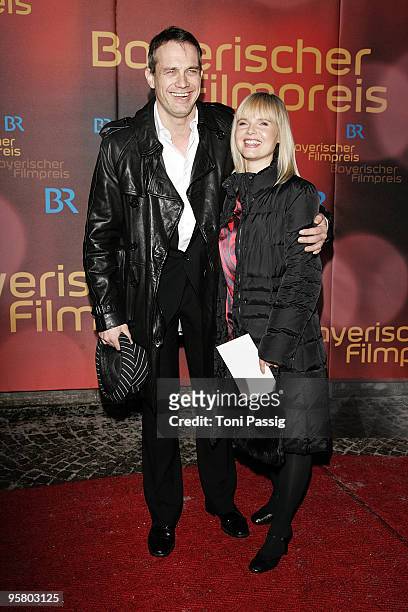 Actor Ralf Bauer and Bojana attend the Bavarian Movie Award at Prinzregententheater on January 15, 2010 in Munich, Germany.