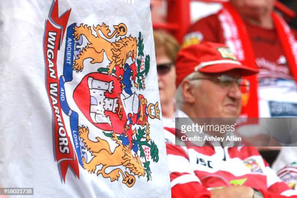 Wigan Warriors flag during round six of the Ladbrokes Challenge Cup at KCOM Craven Park on May 13, 2018 in Hull, England.