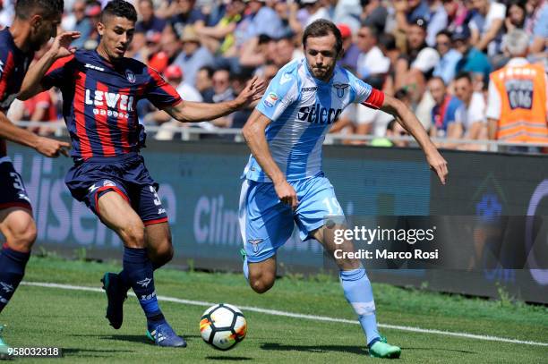 Senad Lulic of SS Lazio in action during the serie A match between FC Crotone and SS Lazio at Stadio Comunale Ezio Scida on May 13, 2018 in Crotone,...