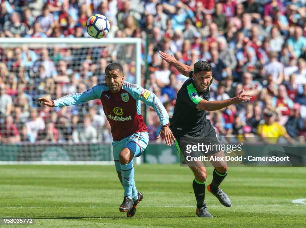 Burnley's Aaron Lennon battles with Bournemouth's Andrew Surman during the Premier League match between Burnley and AFC Bournemouth at Turf Moor on...