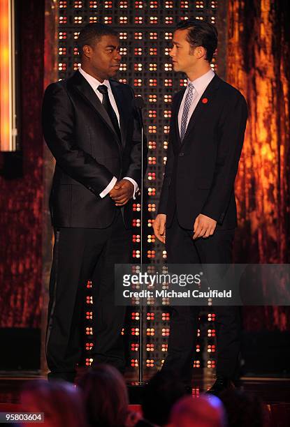 Actors Tracy Morgan and Joseph Gordon Levitt onstage at the 15th annual Critics' Choice Movie Awards held at the Hollywood Palladium on January 15,...
