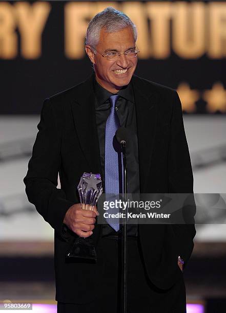 Director Louie Psihoyos accepts the Best Documentary Feature award for "The Cove" onstage during the 15th annual Critics' Choice Movie Awards held at...