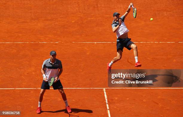 Bob Bryan and Mike Bryan of the United States in action against Nikola Mektic of Croatia and Alexander Peya of Austria in the mens doubles final...