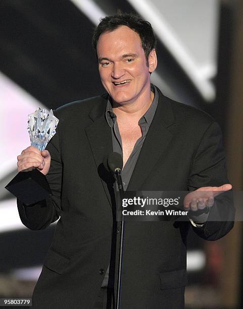 Director Quentin Tarantino accepts the Best Original Screenplay award for "Inglourious Basterds" onstage during the 15th annual Critics' Choice Movie...