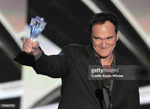 Director Quentin Tarantino accepts the Best Original Screenplay award for "Inglourious Basterds" onstage during the 15th annual Critics' Choice Movie...