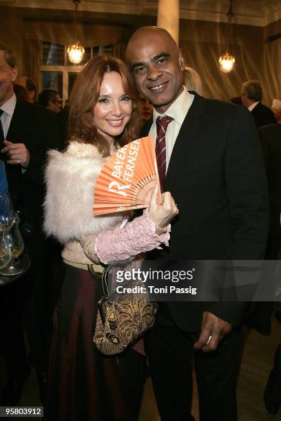 Actree Cornelia Corba and actor Charles M. Huber attend the afterparty of the Bavarian Movie Award at Prinzregententheater on January 15, 2010 in...
