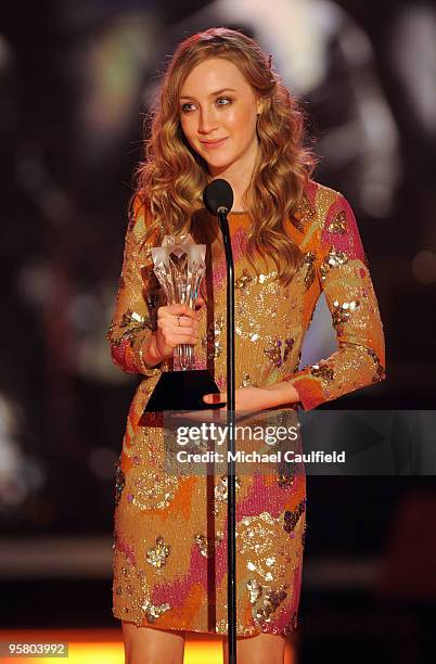 Actress Saoirse Ronan onstage at the 15th annual Critics' Choice Movie Awards held at the Hollywood Palladium on January 15, 2010 in Hollywood,...