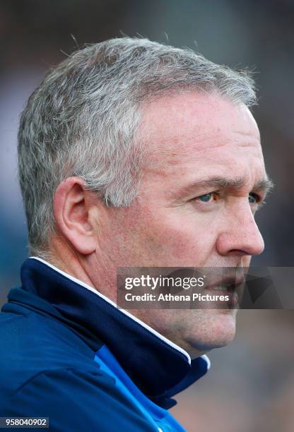 Stoke City manager Paul Lambert prior to kick off of the Premier League match between Swansea City and Stoke City at Liberty Stadium on May 13, 2018...