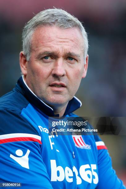 Stoke City manager Paul Lambert prior to kick off of the Premier League match between Swansea City and Stoke City at Liberty Stadium on May 13, 2018...