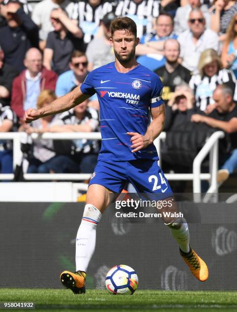 Gary Cahill of Chelsea in action during the Premier League match between Newcastle United and Chelsea at St. James Park on May 13, 2018 in Newcastle...