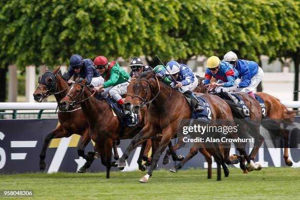 Olivier Peslier riding Teppal win The Emirates Poule dâEssai des Pouliches at Hippodrome de Longchamp on May 13, 2018 in Paris, France.