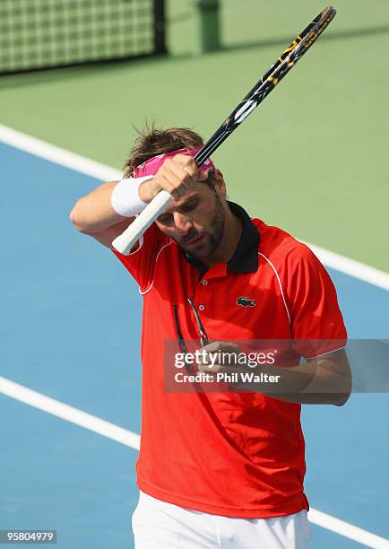 Arnaud Clement of France during his final match against John Isner of the USA during day six of the Heineken Open at the ASB Tennis Centre on January...