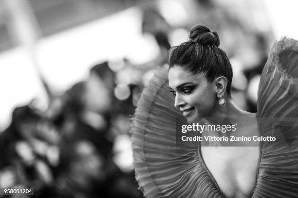 Image has been digitally retouched) Deepika Padukone attends the screening of 'Ash Is The Purest White ' during the 71st annual Cannes Film Festival...