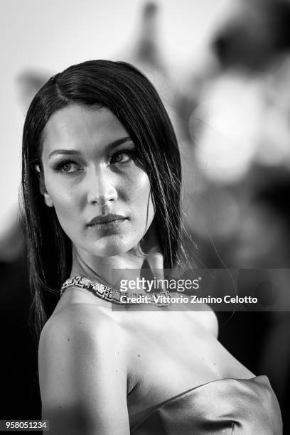 Image has been digitally retouched) Model Bella Hadid attends the screening of 'Ash Is The Purest White ' during the 71st annual Cannes Film Festival...
